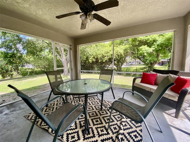 1790 Turtle Rock Dr, Lakeland, FL 33803 - sunroom / solarium featuring ceiling fan and outdoor dining space