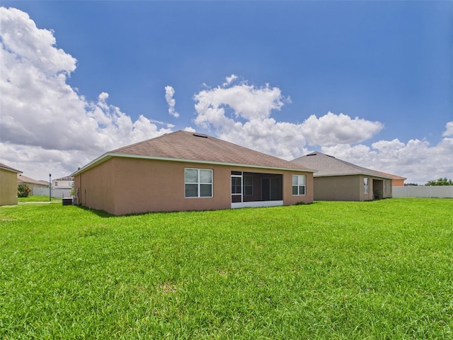 5751 Lakeside Landings Blvd, Winter Haven, FL 33881 - rear view of property featuring stucco siding and a yard