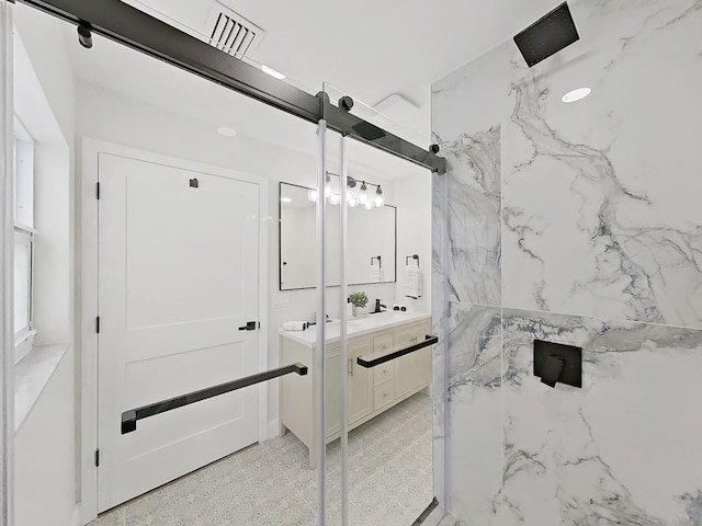 106 Corbett Rd, Lithia, FL 33547 - bathroom with double vanity and a marble finish shower