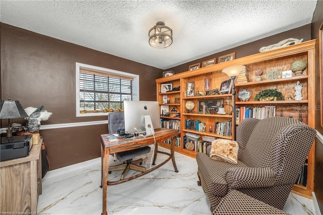479 State Road 64 E, Zolfo Springs, FL 33890 - office area with light marble finish flooring and a textured ceiling
