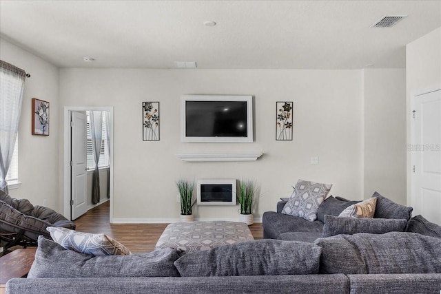 8720 Micmac Ct, Polk City, FL 33868 - living room featuring wood finished floors and baseboards