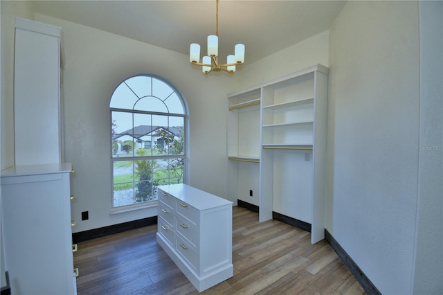 10708 Belo Horizonte Ave, Clermont, FL 34711 - walk in closet with a chandelier and light wood-style flooring
