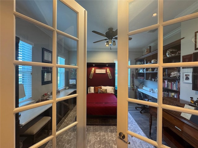 25863 Crossings Bluff Ln, Sorrento, FL 32776 - bedroom with ornamental molding and a desk