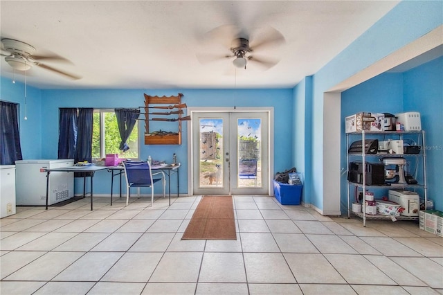 400 E Pomelo St, Lake Alfred, FL 33850 - tiled foyer with a ceiling fan and french doors