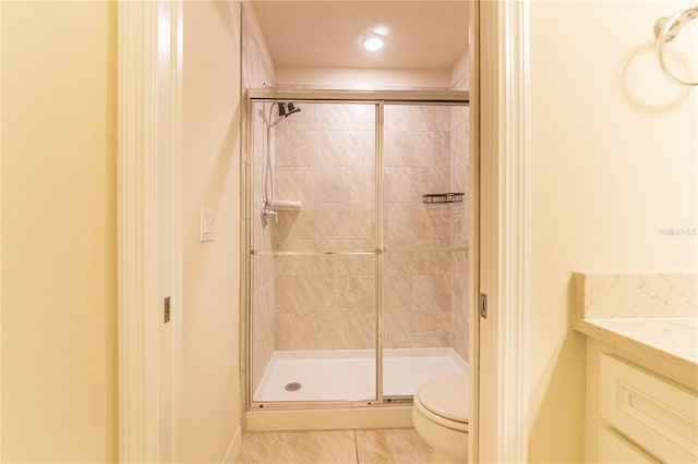 2090 Lelani Cir, Davenport, FL 33897 - full bathroom with tile patterned flooring, a shower stall, and vanity