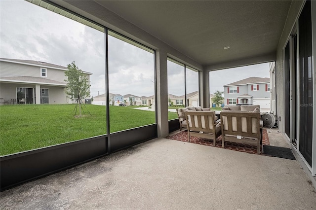 1504 Aspen Ave, Davenport, FL 33837 - sunroom with a residential view and an outdoor living space
