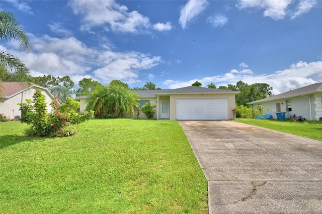 2123 Ramsdale Dr SE, Palm Bay, FL 32909 - single story home with a front yard, stucco siding, concrete driveway, and a garage