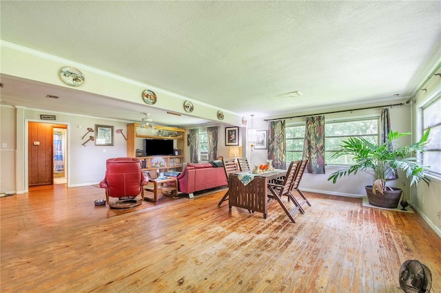 4430 1st St NW, Lakeland, FL 33810 - dining area with a textured ceiling and wood finished floors