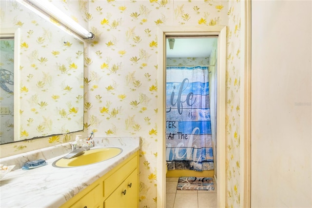 4430 1st St NW, Lakeland, FL 33810 - bathroom with vanity and tile patterned floors