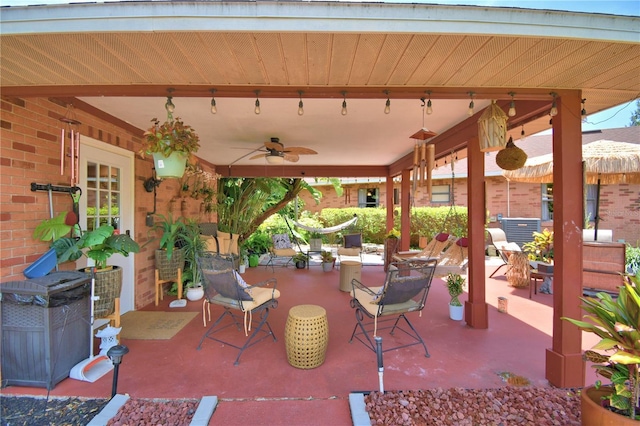 2814 Grapefruit Dr, Auburndale, FL 33823 - view of patio with ceiling fan