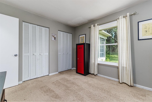 2056 Broken Arrow Trl N, Lakeland, FL 33813 - unfurnished bedroom featuring multiple closets, carpet, and multiple windows