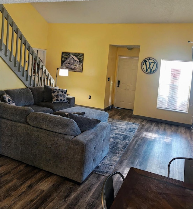985 Whisper Lk, Winter Haven, FL 33880 - living area featuring wood finished floors and stairs