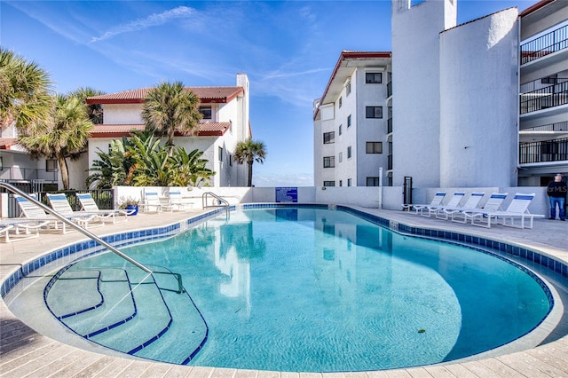 view of pool with a patio area