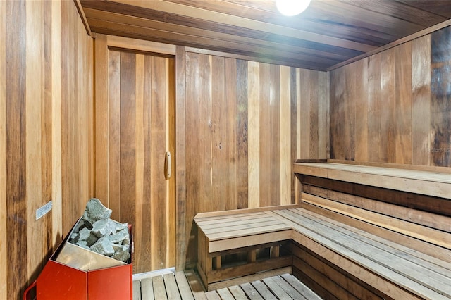 view of sauna / steam room with hardwood / wood-style floors