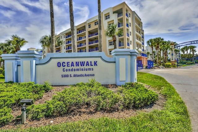 view of community sign