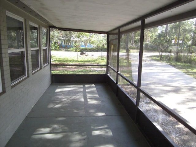 view of unfurnished sunroom