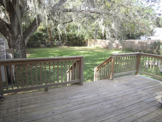 deck with a yard