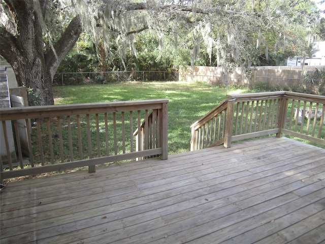 deck with a lawn