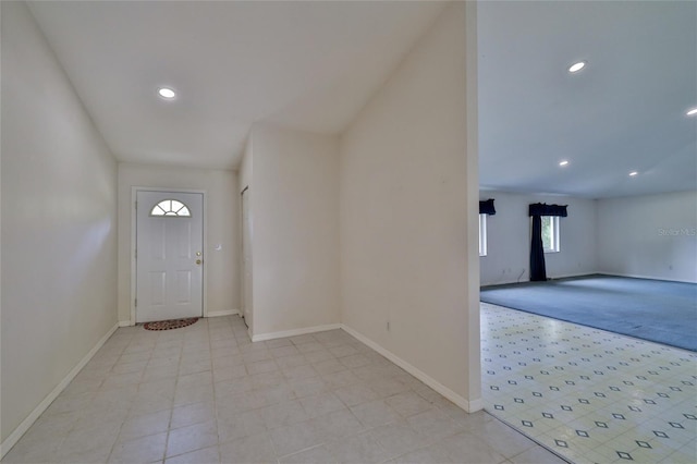 view of tiled foyer entrance