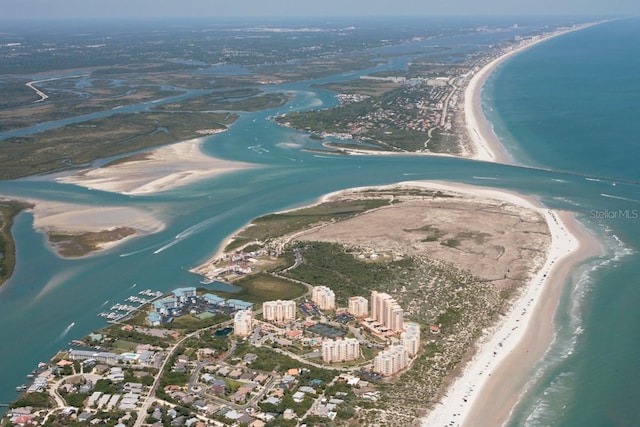 263 Minorca Beach Way Unit 803, New Smyrna Beach, FL 32169 - birds eye view of property with a water view and a view of the beach