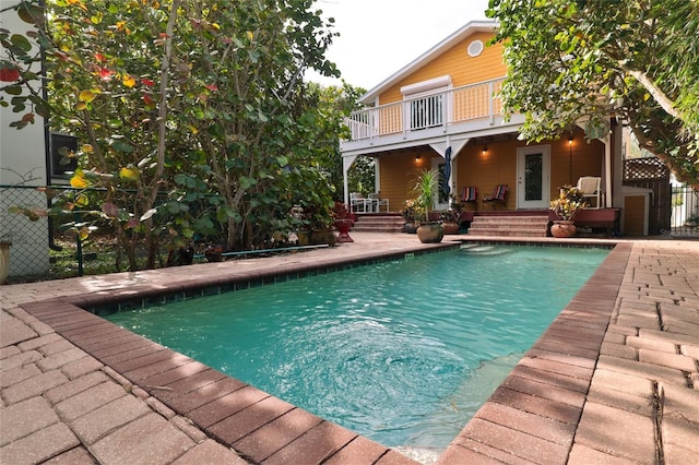 view of pool with a patio area