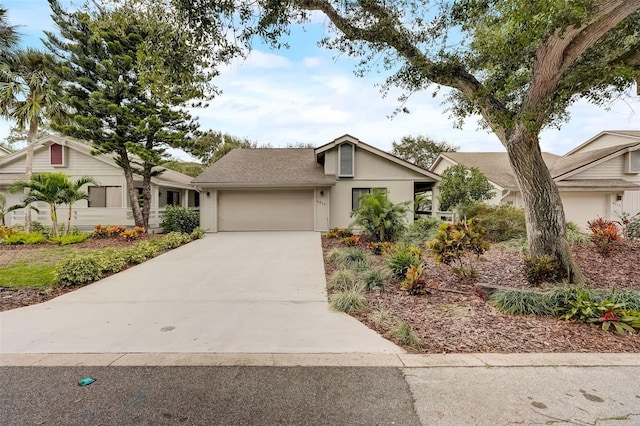 ranch-style home with a garage