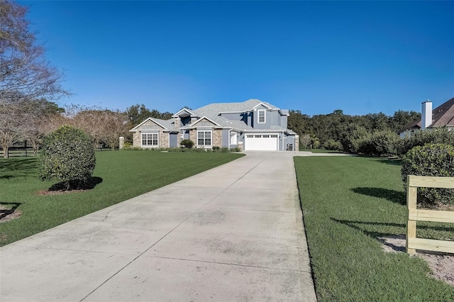 view of front of house with a front lawn