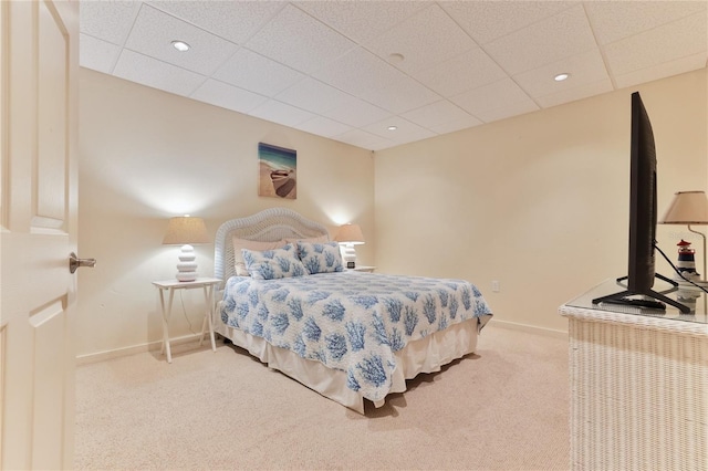 4875 S Atlantic Ave Unit E, New Smyrna Beach, FL 32169 - carpeted bedroom with a paneled ceiling