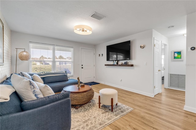 living room featuring light hardwood / wood-style flooring