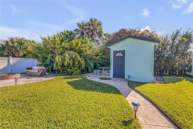 exterior space with a lawn