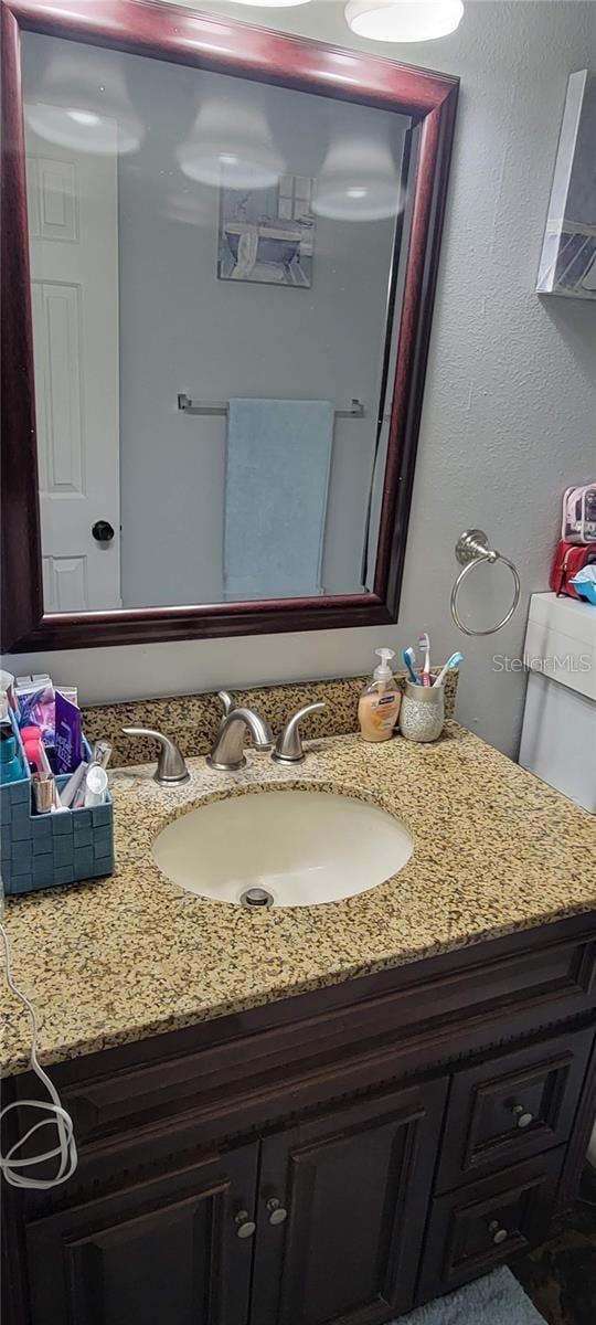 bathroom with oversized vanity