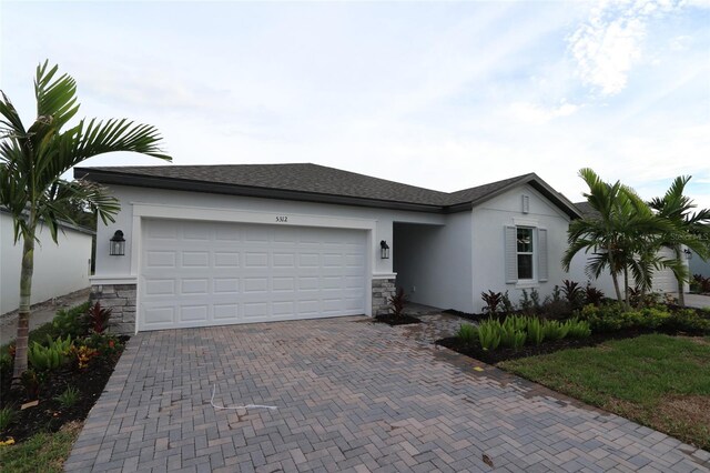 view of front facade with a garage