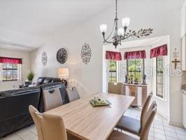 view of tiled dining area