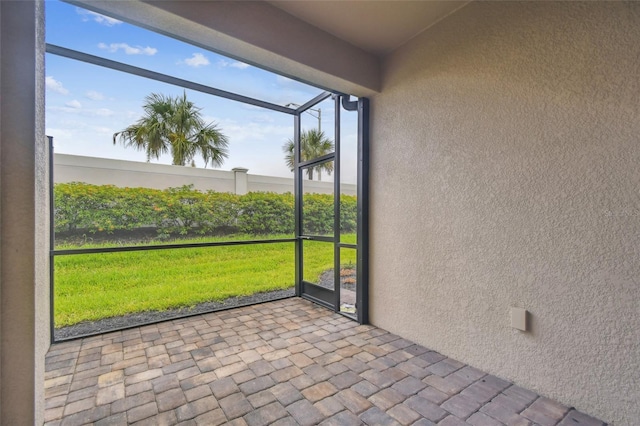 view of unfurnished sunroom