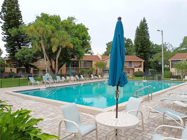 view of pool with a patio