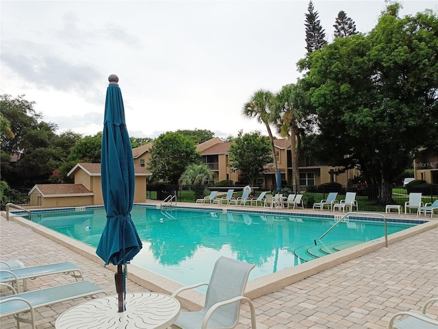 view of pool with a patio area