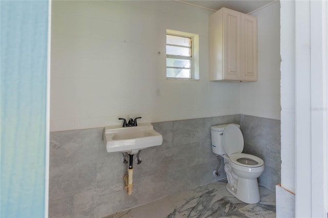 bathroom with sink and toilet