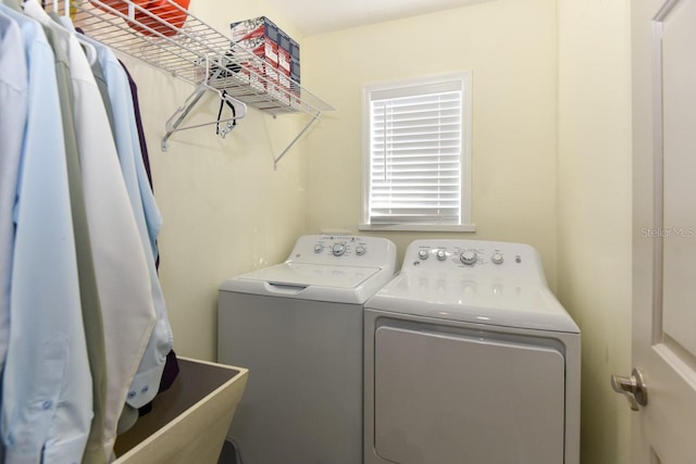 laundry area with washer and dryer