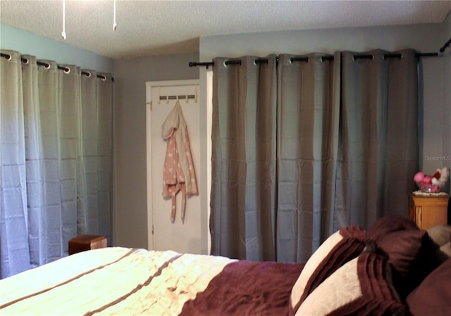 bedroom featuring a textured ceiling