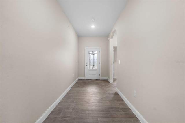 doorway to outside with hardwood / wood-style floors