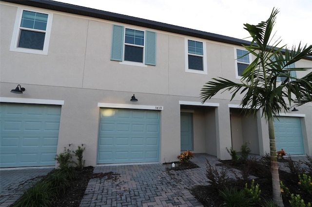 view of property featuring a garage