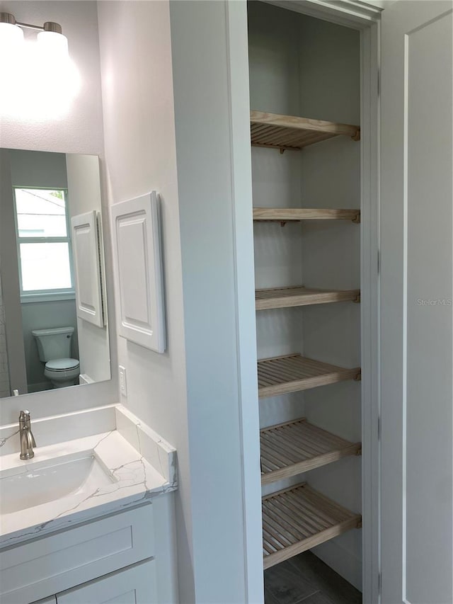 half bath with toilet and vanity