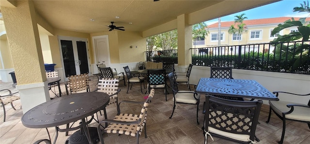 view of patio / terrace with ceiling fan