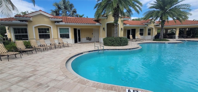 view of pool featuring a patio