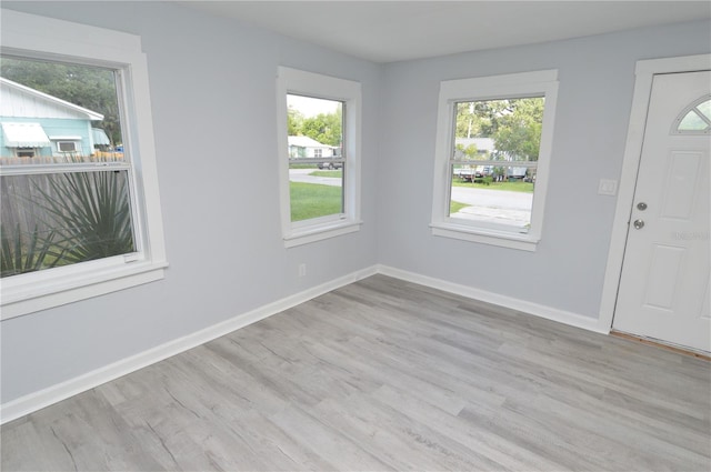 empty room featuring light wood-type flooring