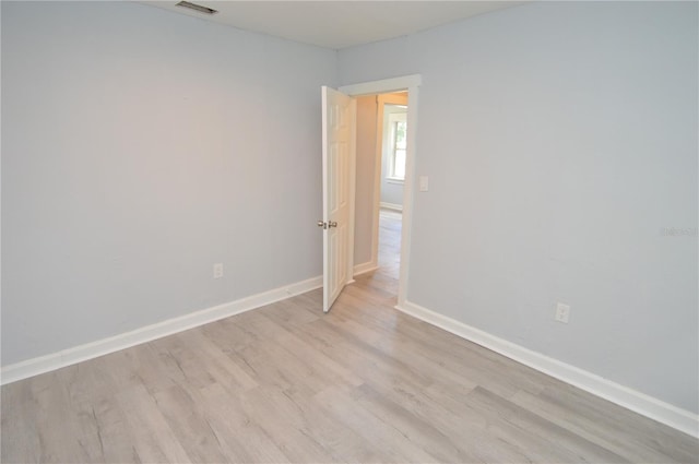 empty room featuring light wood-type flooring