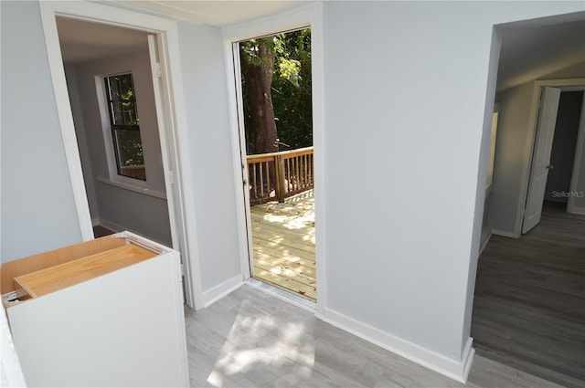 interior space with wood-type flooring