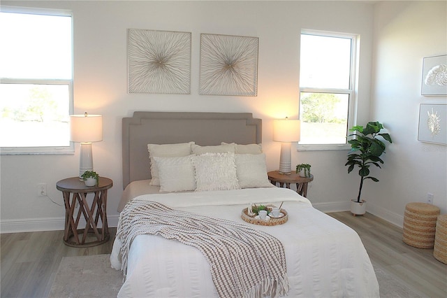 bedroom featuring wood-type flooring