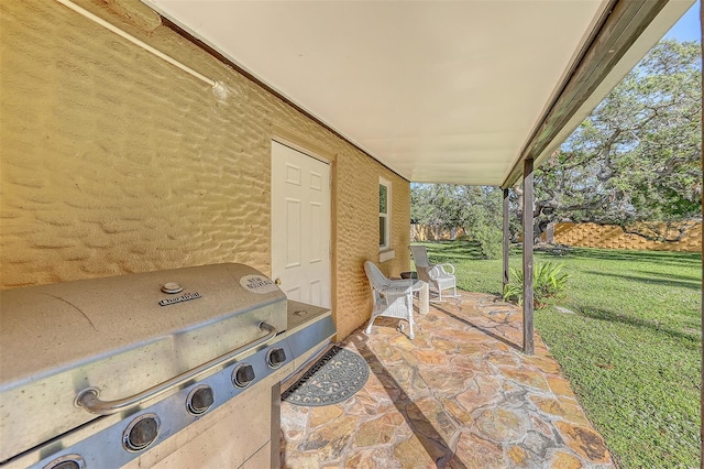 view of patio / terrace featuring grilling area