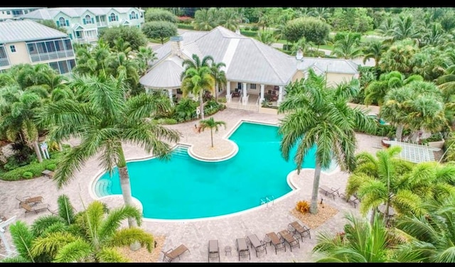 view of pool featuring a patio